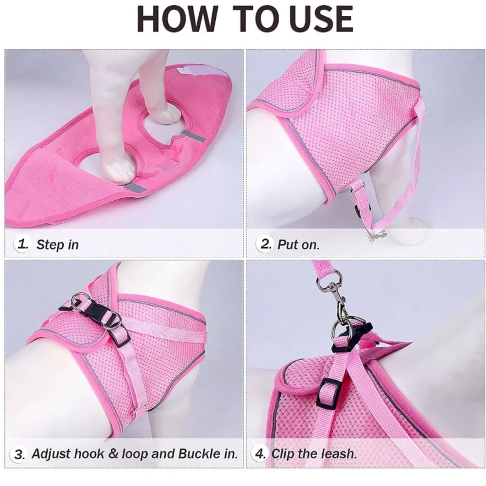 🆕 Love Has support pink pet harness & bow tie 630
